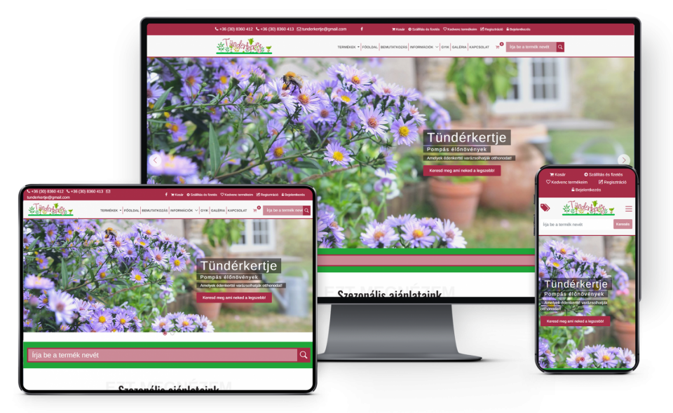 Növényeket értékesítő webáruház fejlesztése