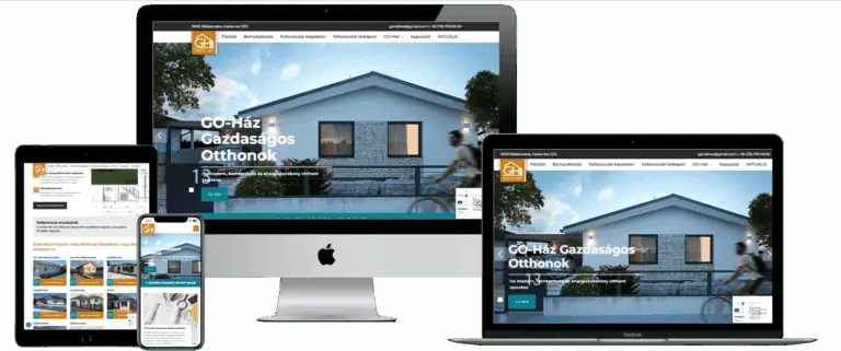 Garda-Ház Kft Weboldal, reszponzív nézet