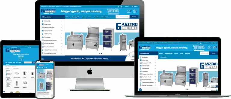 Gasztrometál Zrt Weboldal, reszponzív nézet