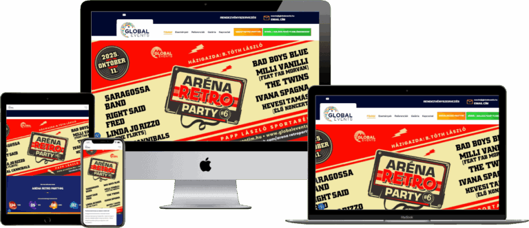 Global Events Kft. Weboldal, reszponzív nézet