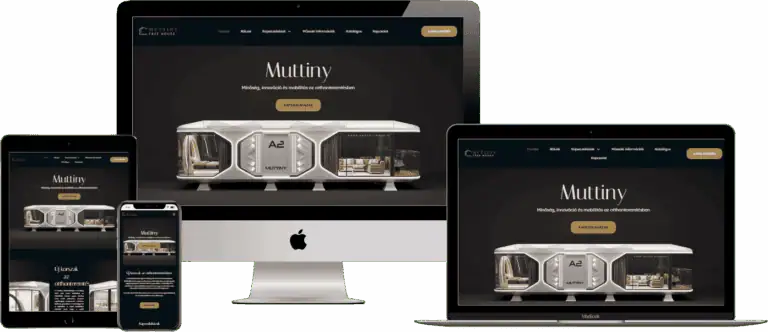 Muttiny House Weboldal, reszponzív nézet