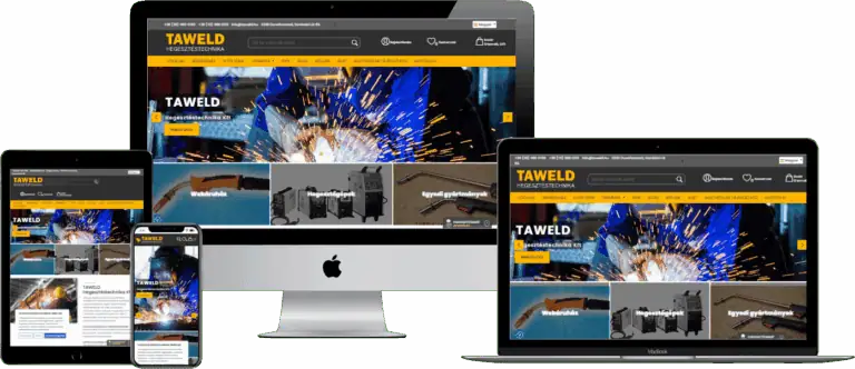 Taweld Kft Webáruház, reszponzív nézet