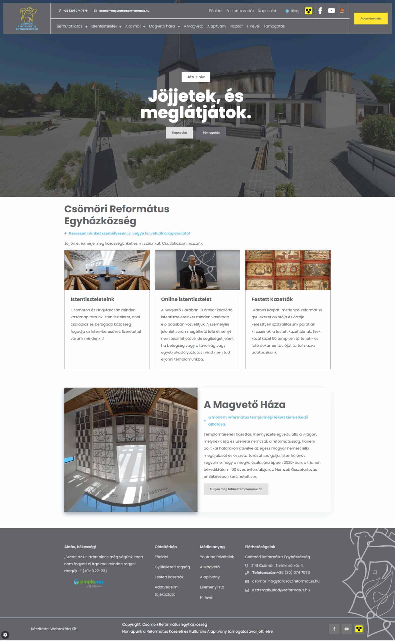 Csömöri Református Egyház honlap referencia