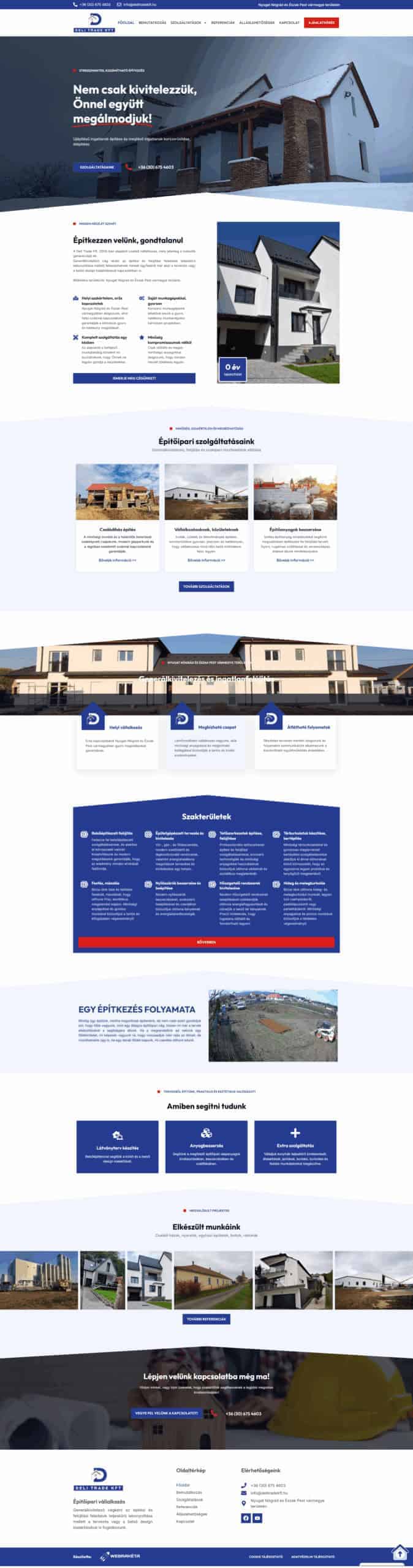 Deli Trade Kft Építőipari weboldal referencia