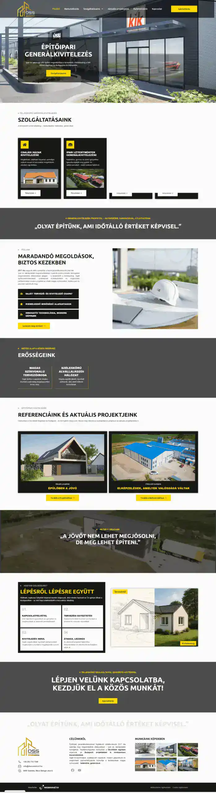 DSS Construct Kft. Építőipari weboldal referencia