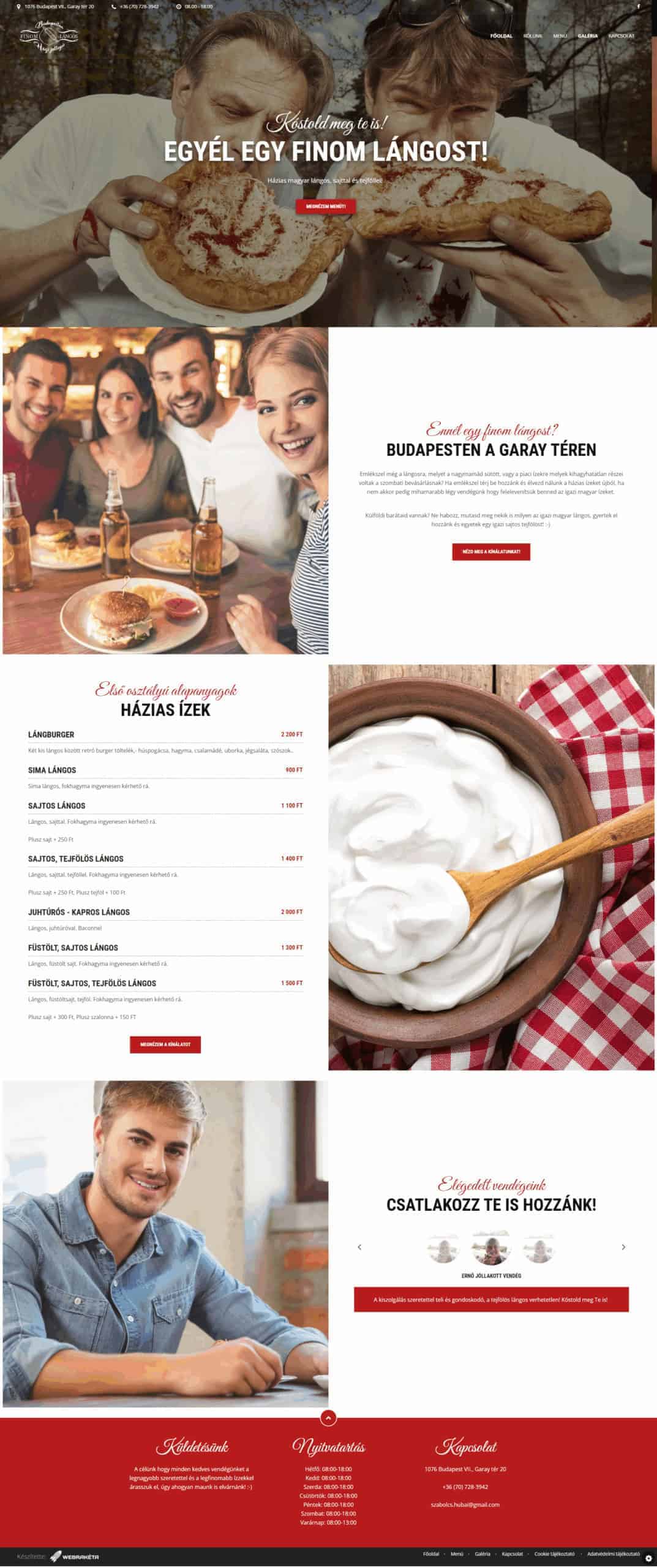 Finom Lángos Manufaktúra Honlap referencia