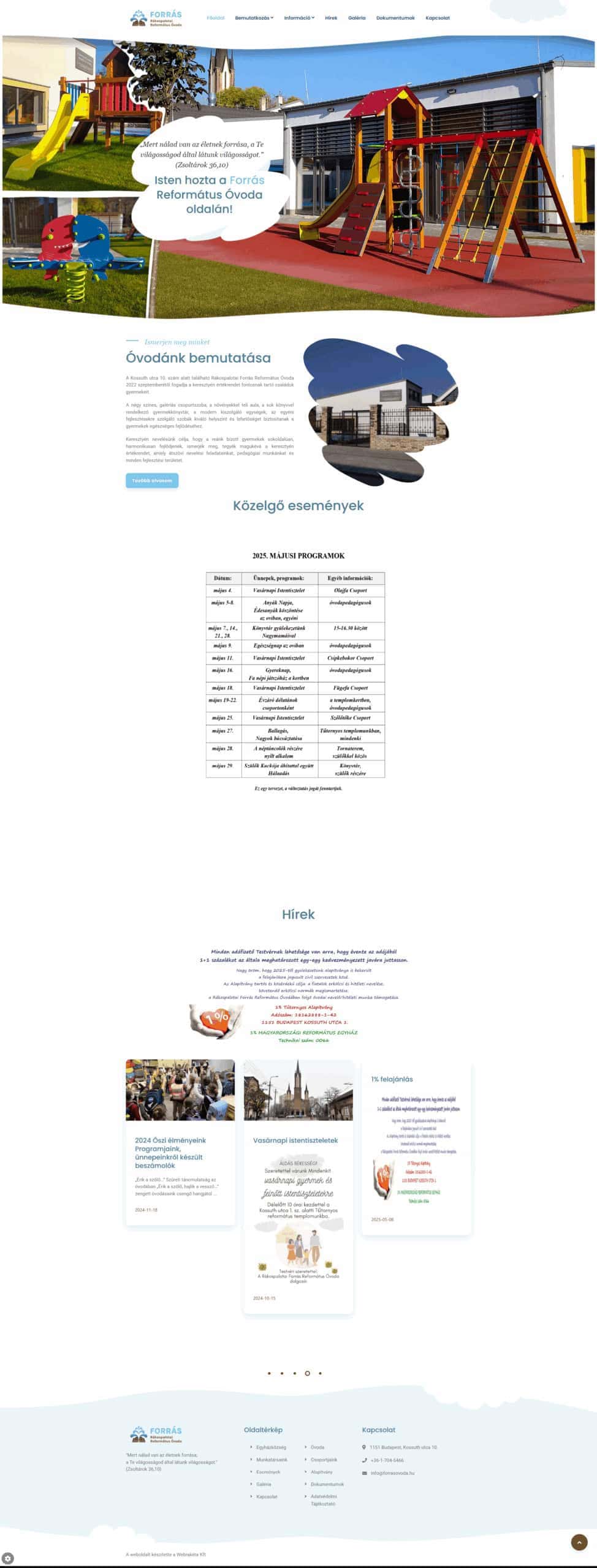 Rákospalotai Óvodai weboldal referencia