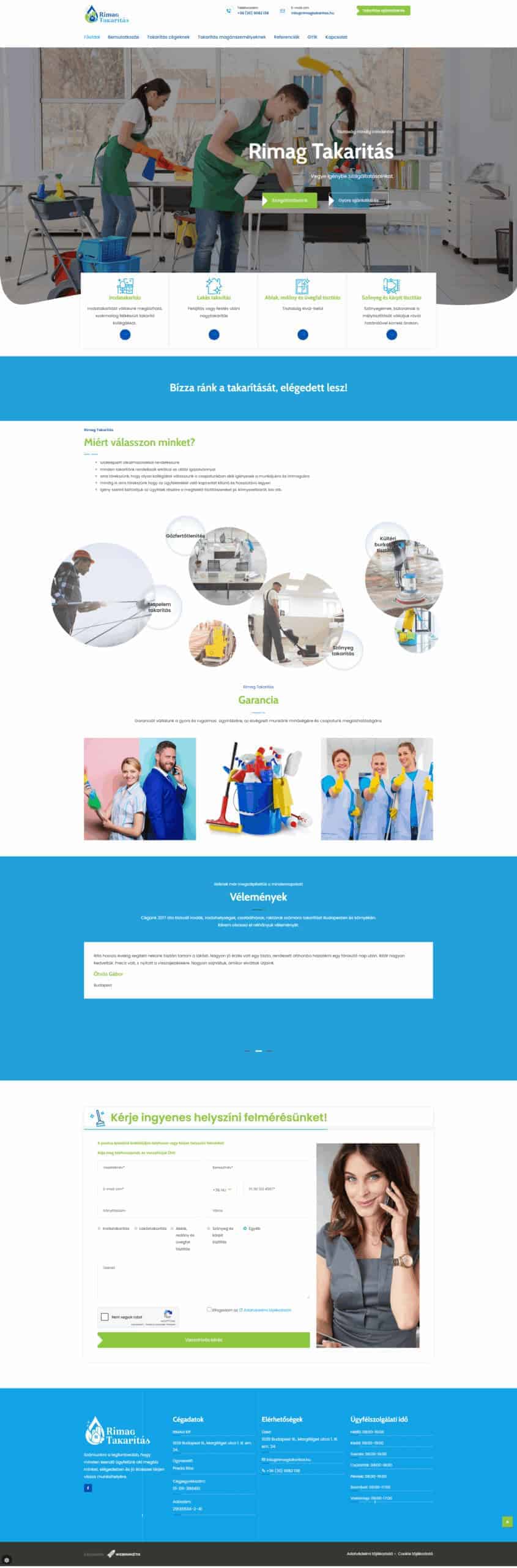 Rimag Kft. Takarító cég honlap referencia