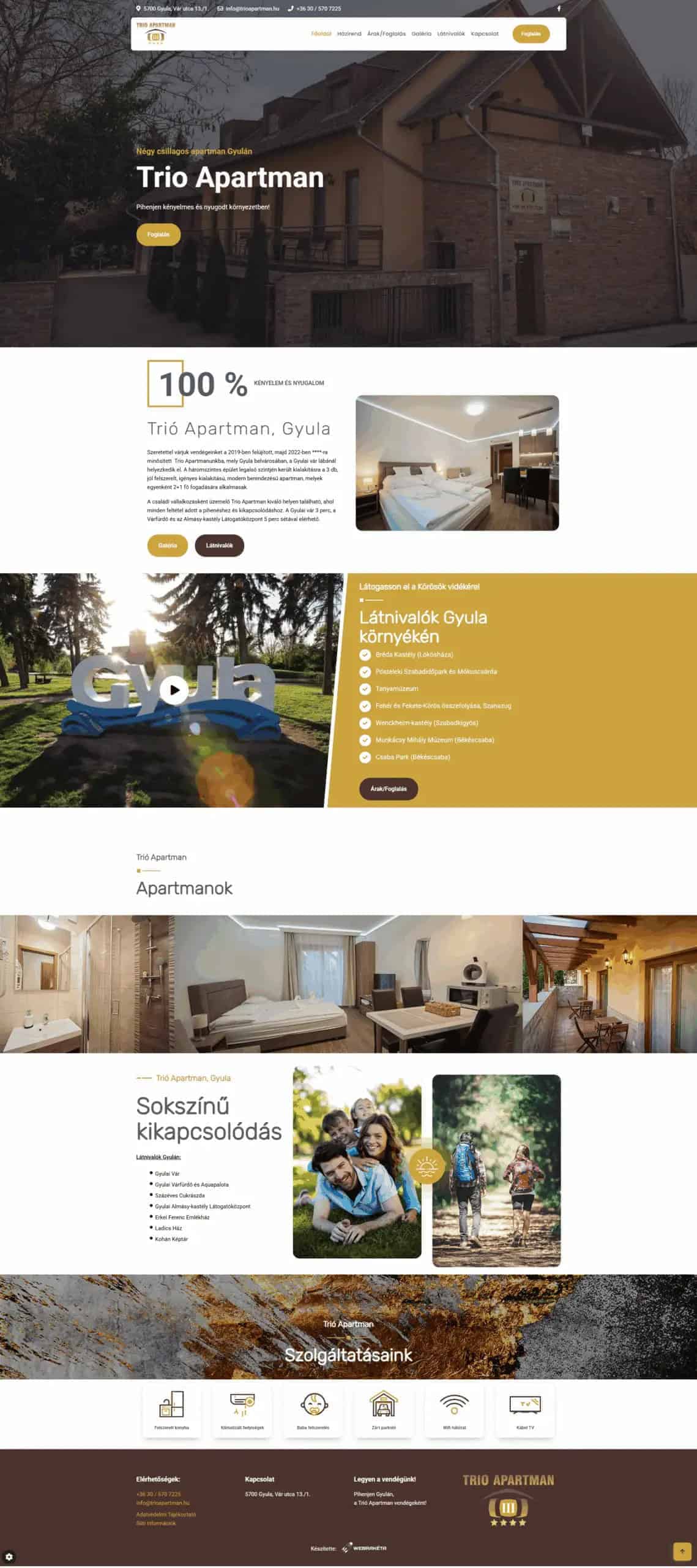 Trio Apartman honlap referencia