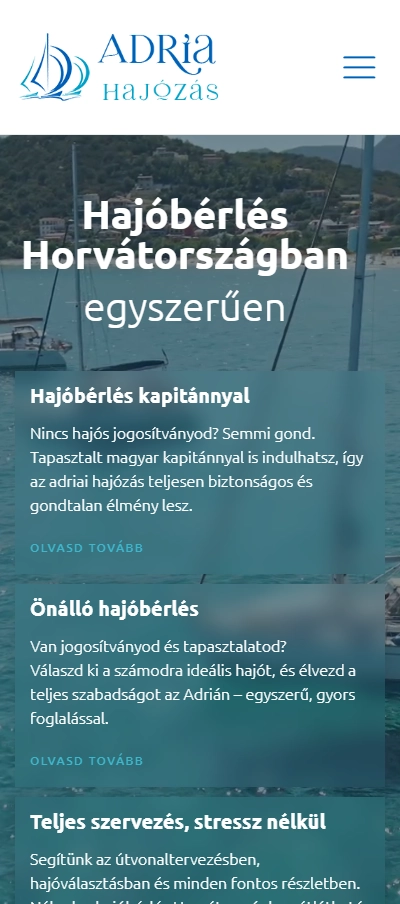 Adria Hajózás mobil nézet
