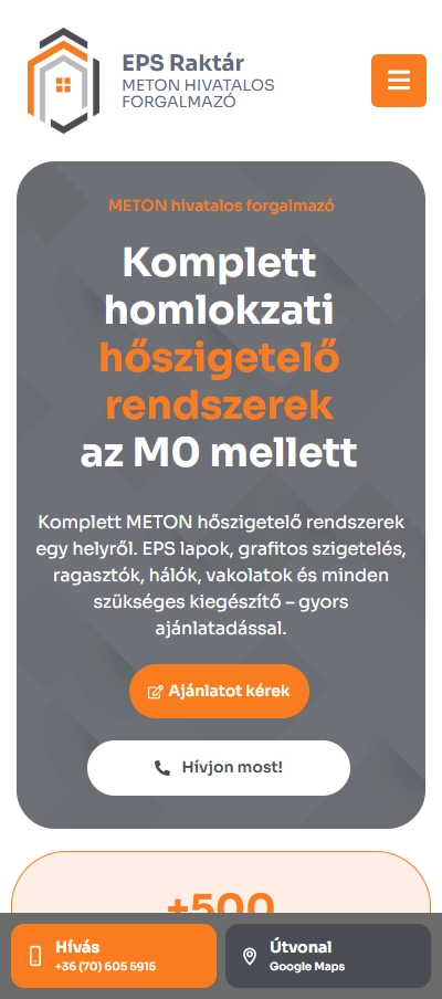 EPS Raktár mobil nézet