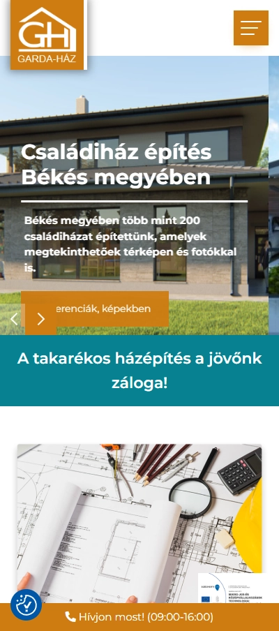 Garda-Ház Kft. mobil nézet
