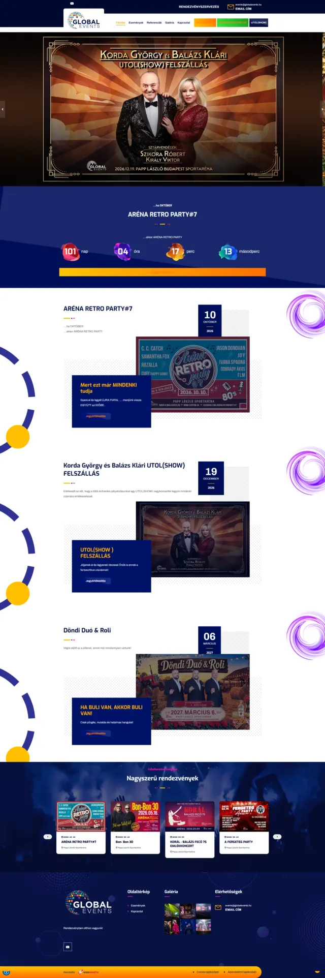 Global Events weboldal