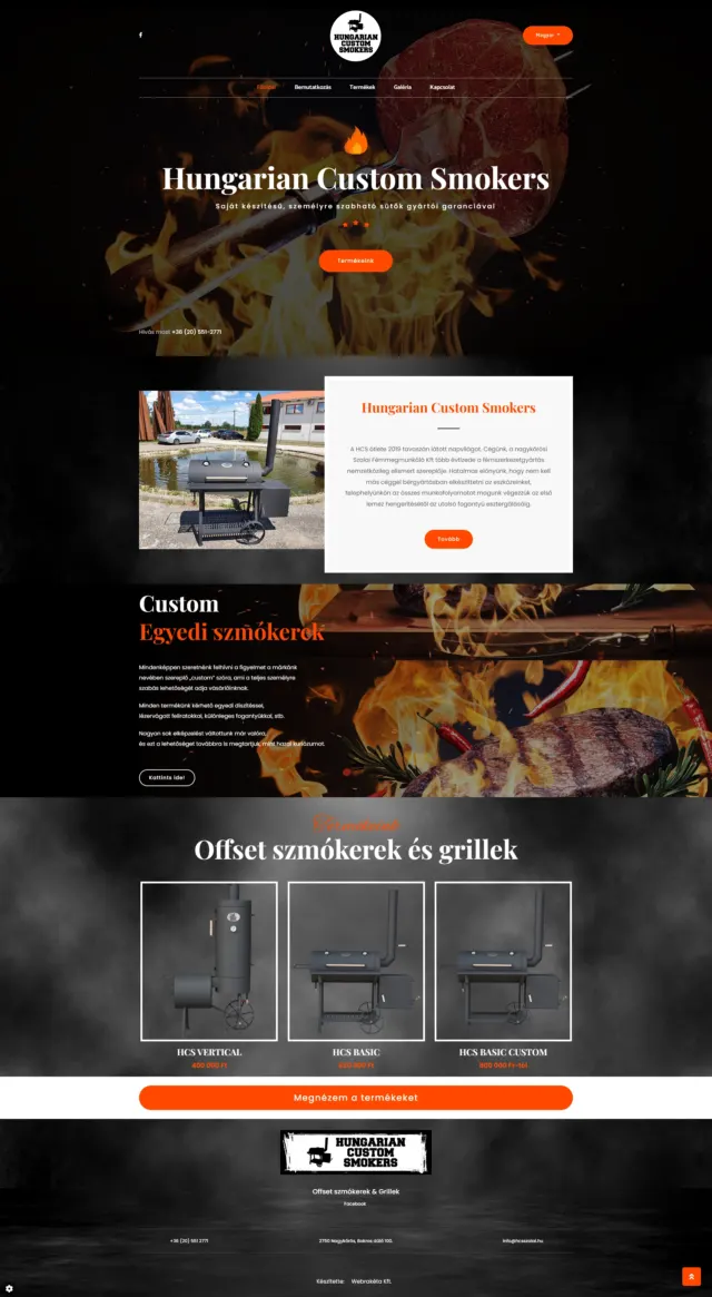 Hungarian Custom Smokers weboldal