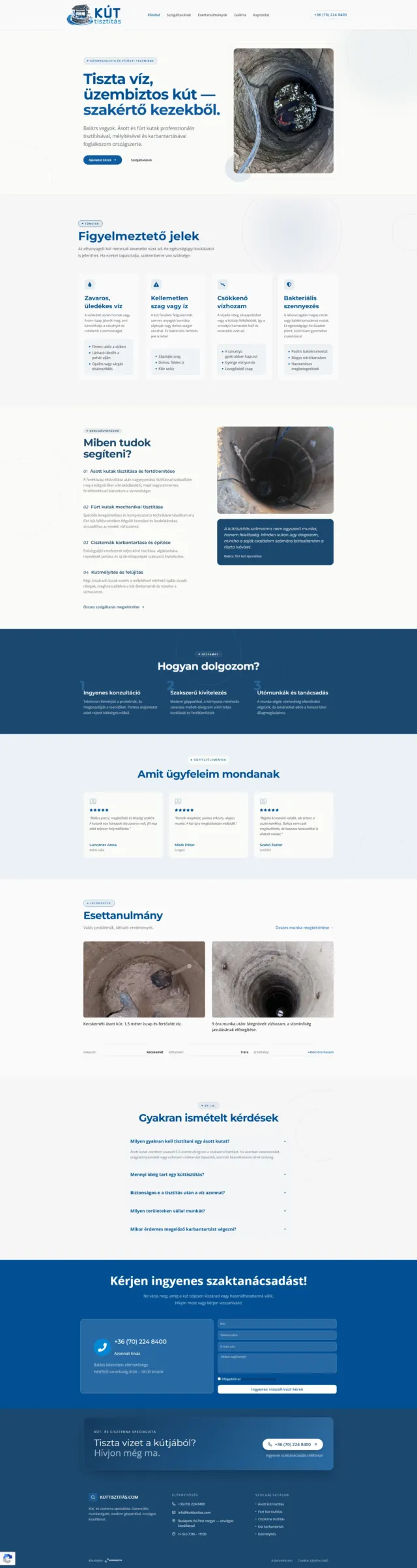 Kúttisztítás.com weboldal