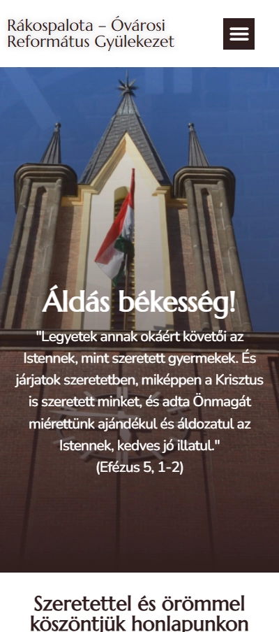 Rákospalota-Óvárosi Református Gyülekezet mobil nézet