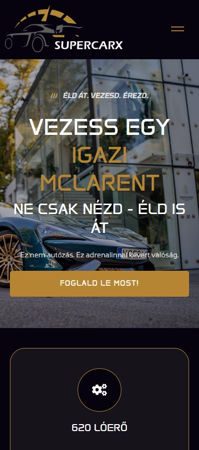 SuperCarX mobil nézet