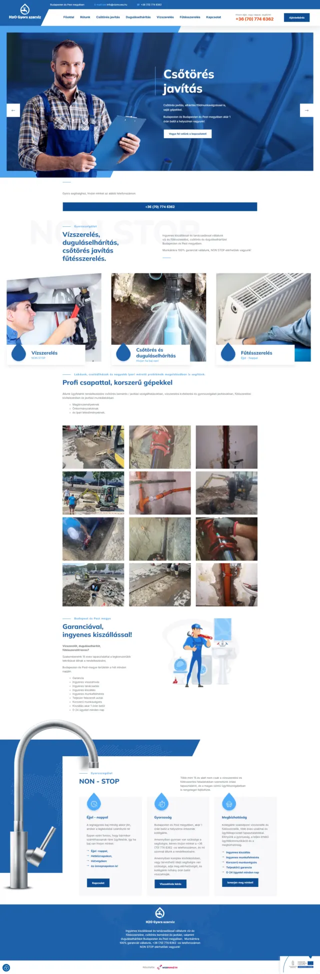 H2O Gyors szerviz weboldal