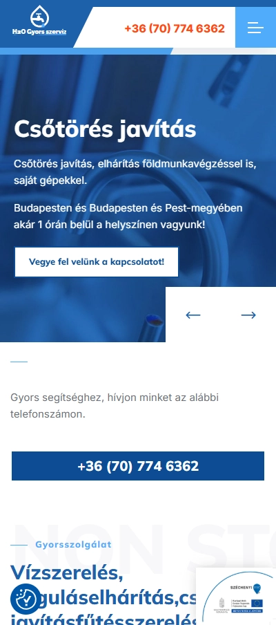 H2O Gyors szerviz mobil nézet