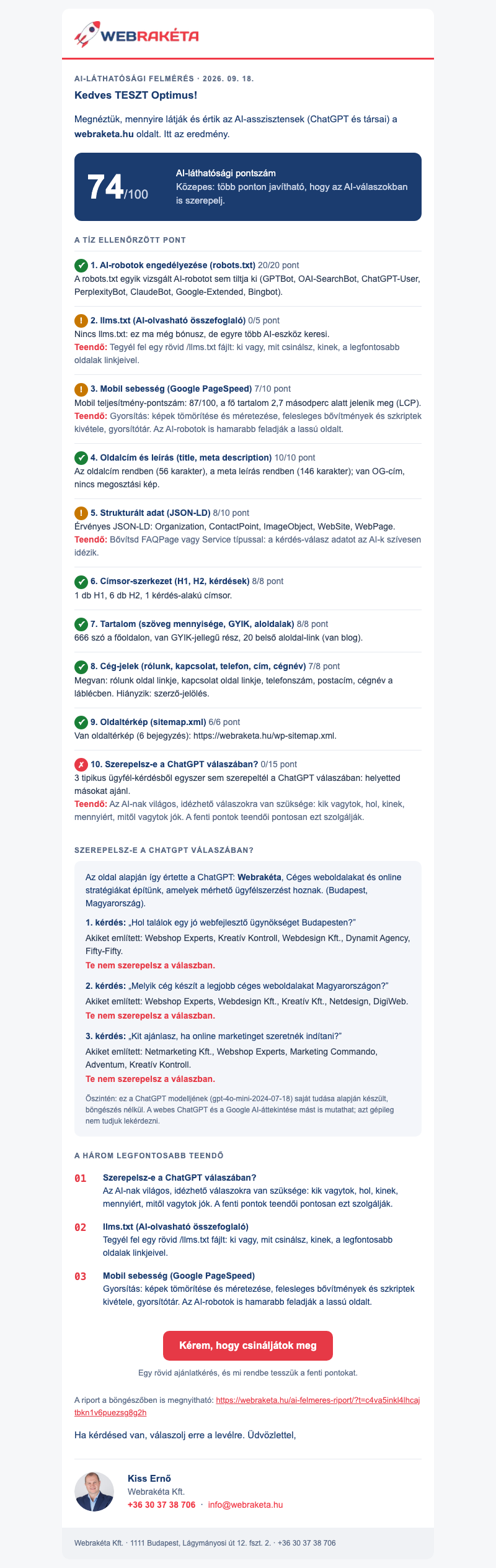Pelda AI-lathatosagi riport-level